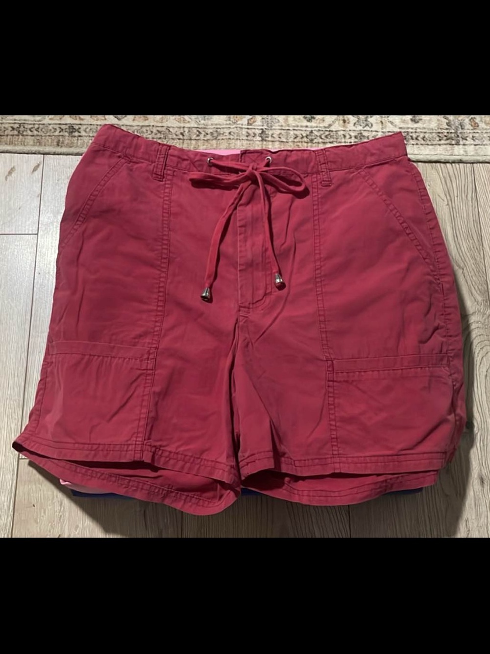 Gloria Vanderbilt Deep Red Drawstring Utility Shorts